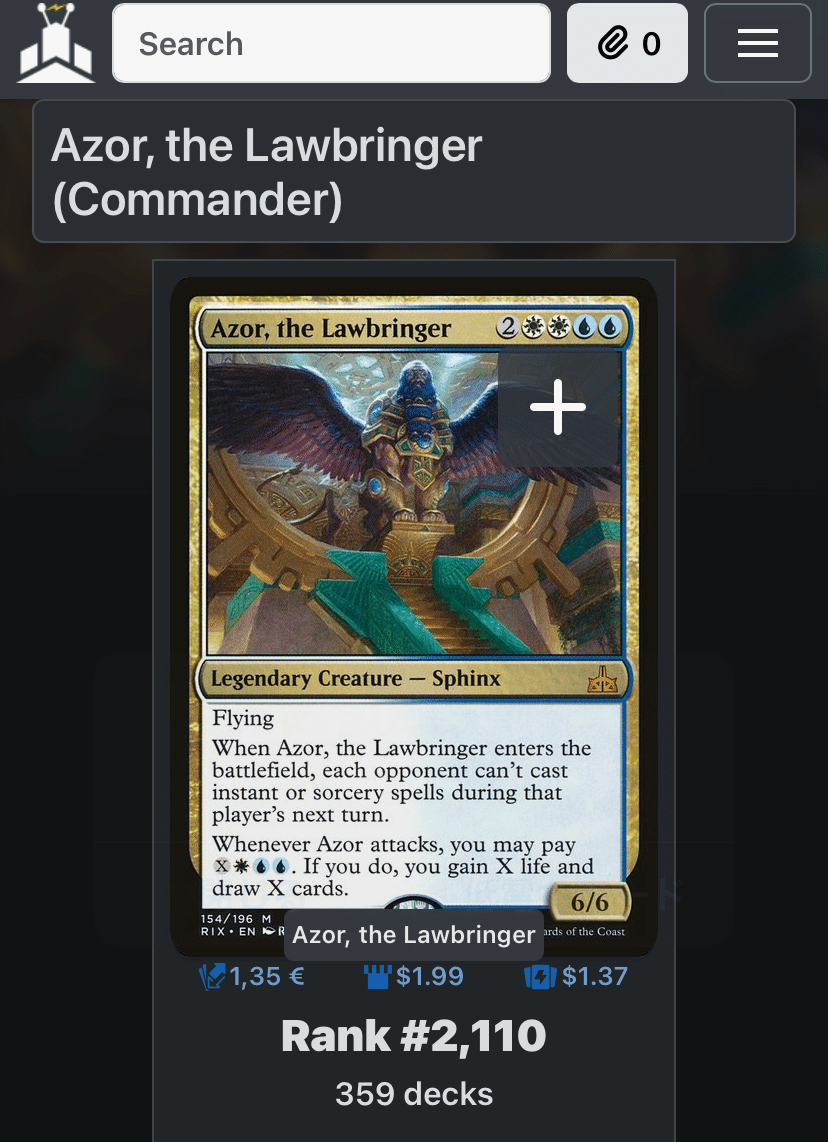 不人気な統率者を救いたい〜第3回 ｜ Azor, the Lawbringer（法を