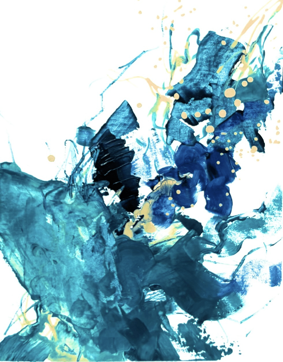 制作の裏側 今日の抽象画 ～たぶん、海の絵～｜きのした | 抽象画