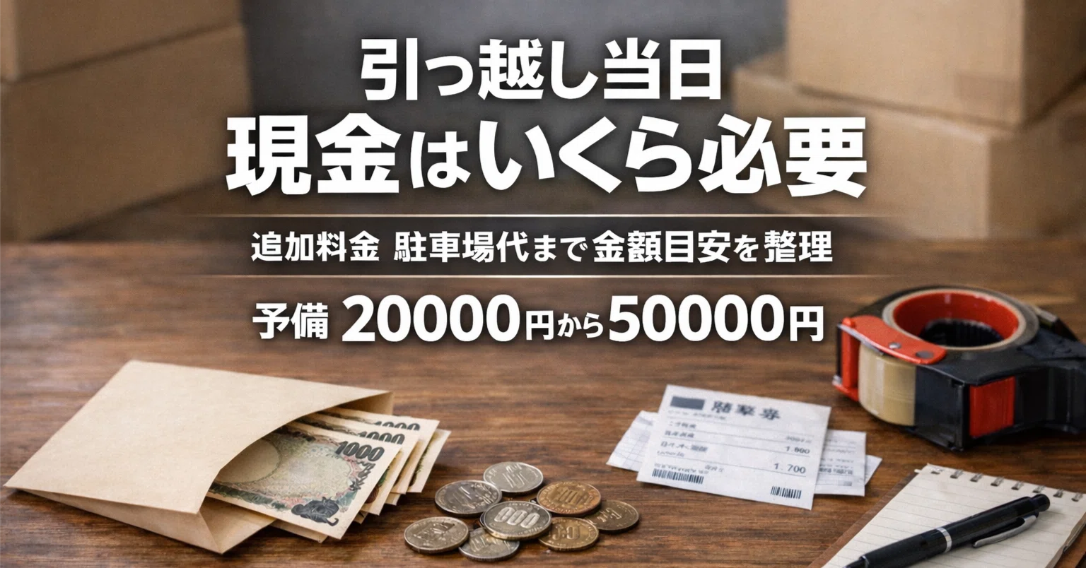 引っ越し当日の現金はいくら必要 追加料金や駐車場代まで金額目安を 