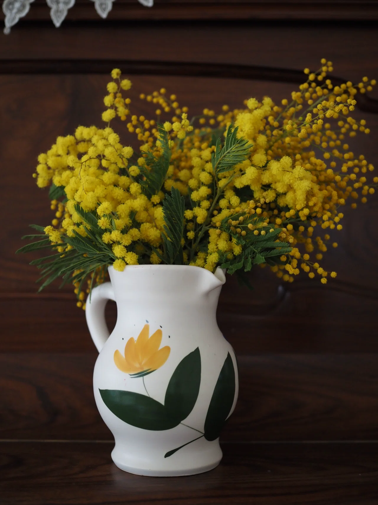 南仏プロバンスクロス「ミモザレモン グリーン」200✕150 南仏ミモザ村で花のパレード🌼ボルムレミモザ写真旅行🇫🇷フランス