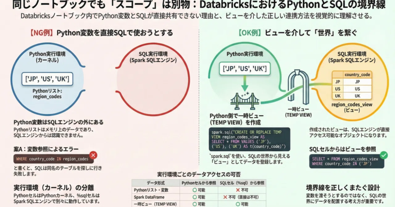 「同じノートブックに書いた」は、同じスコープを意味しない ~ Databricks認定データエンジニアプロフェッショナル｜Mellow Launch