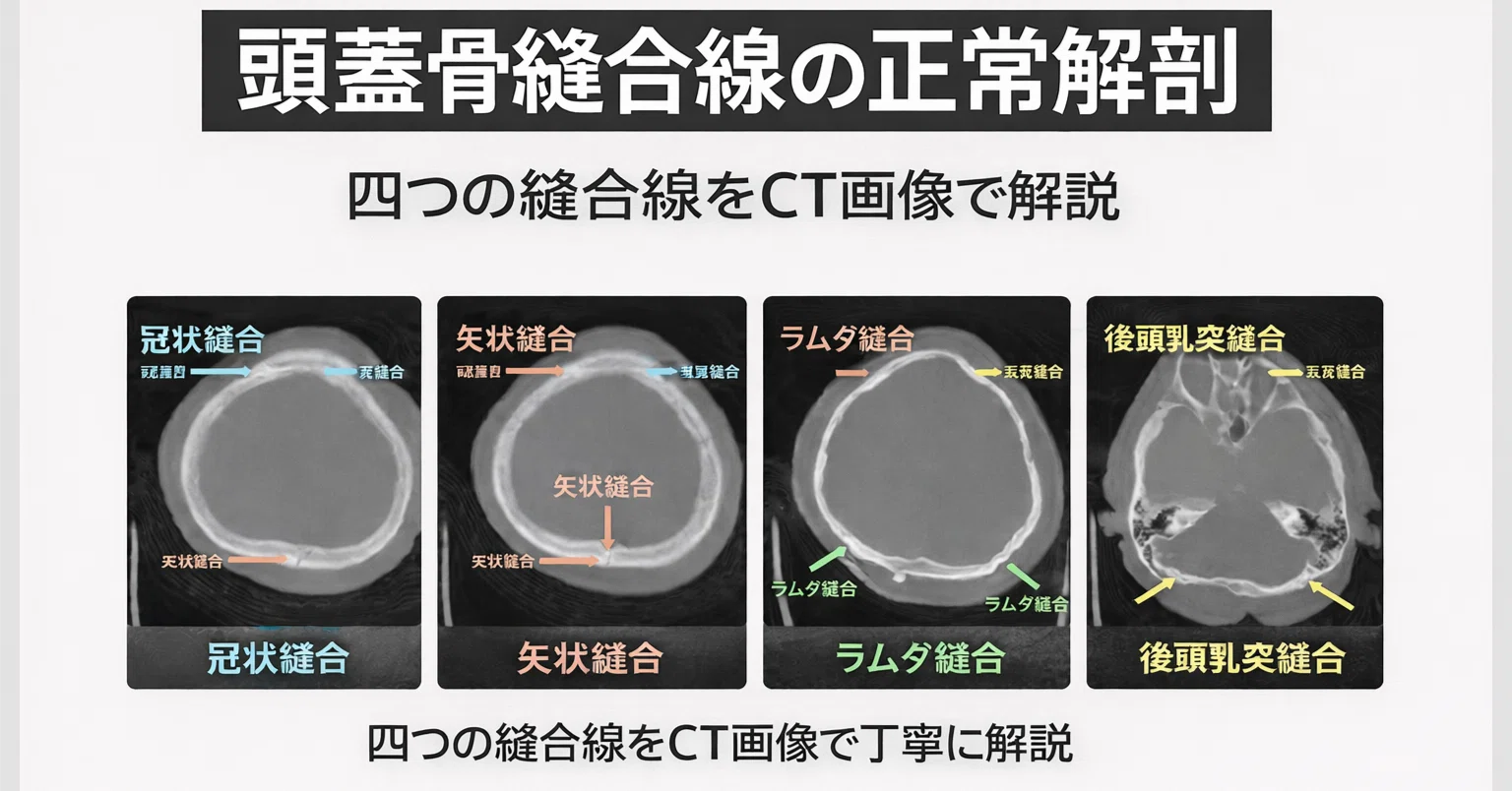 頭部CTにおける頭蓋骨縫合線の正常解剖｜とっとこ画像診断太郎