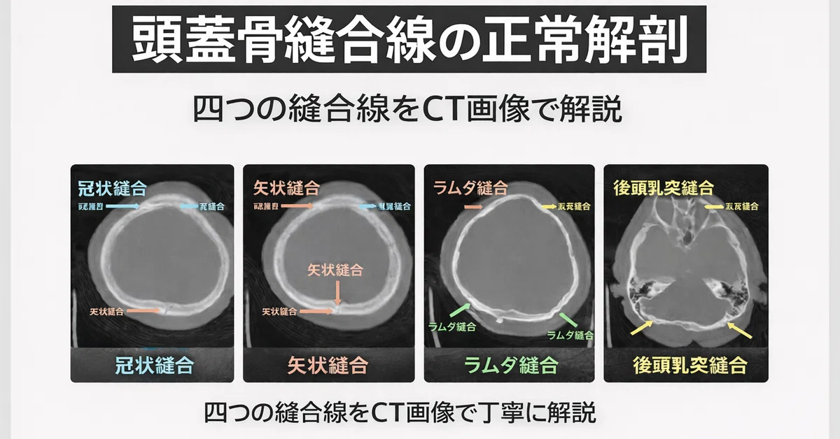 頭部CTにおける頭蓋骨縫合線の正常解剖｜とっとこ画像診断太郎