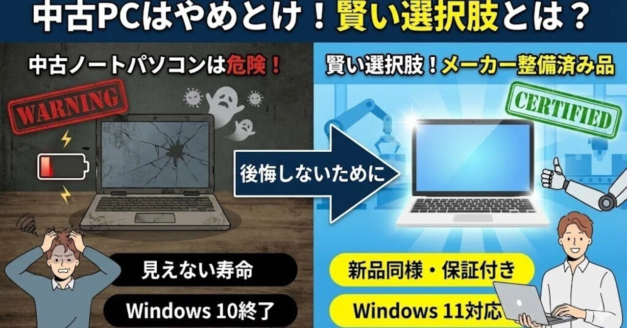 中古ノートパソコンはやめとけと言われる理由｜後悔しないための賢い