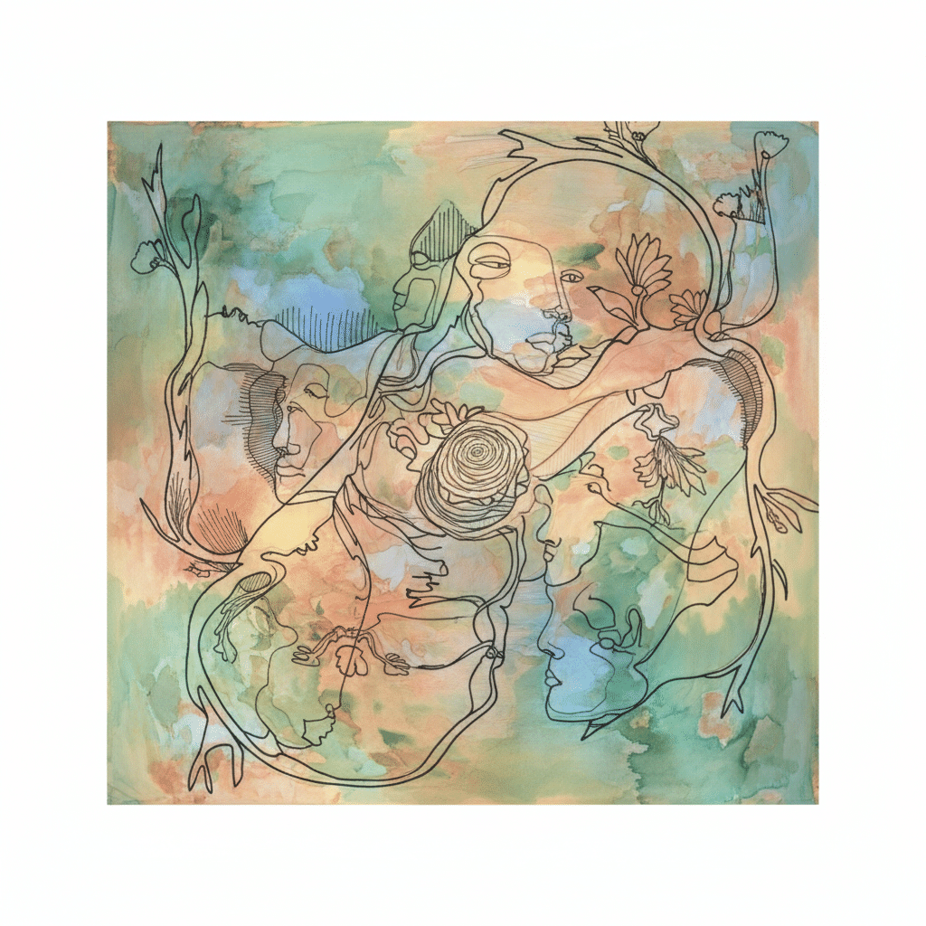 自分の描いた線画をAIでマージして再構成してみた。この感覚は横尾忠則