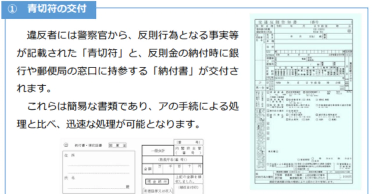 自転車への交通反則通告制度（青切符）について、ルールブックを読んで