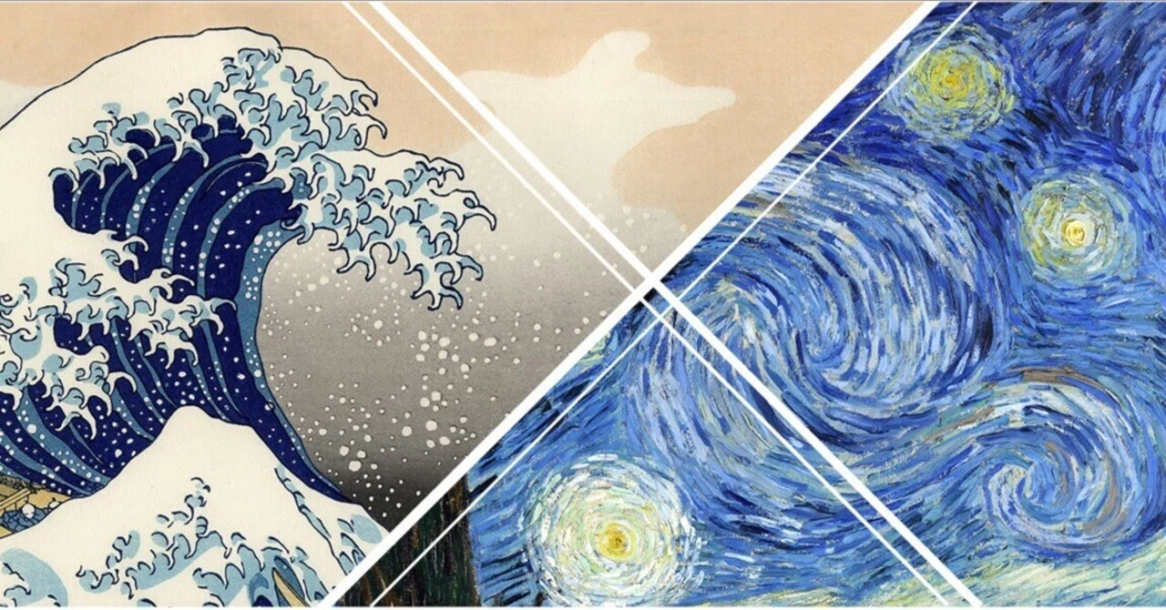 海景油絵 波 油絵 海 日本 波花と雪嶺 海へ開く防波の