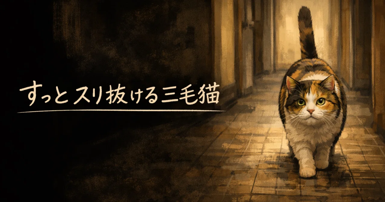 すっとスリ抜ける三毛猫｜真琴