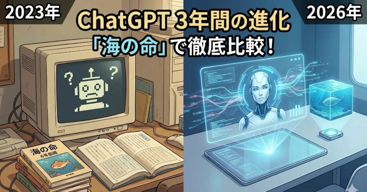 3年間の軌跡】2023年と2026年のChatGPTに、6年生国語「海の命