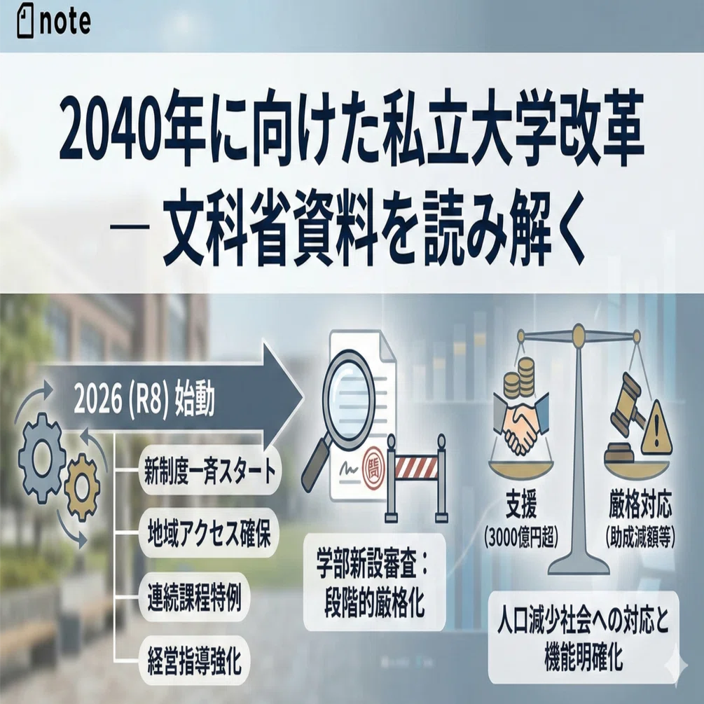 2040年に向けた私立大学改革 ― 文科省資料を読み解く｜Boo40