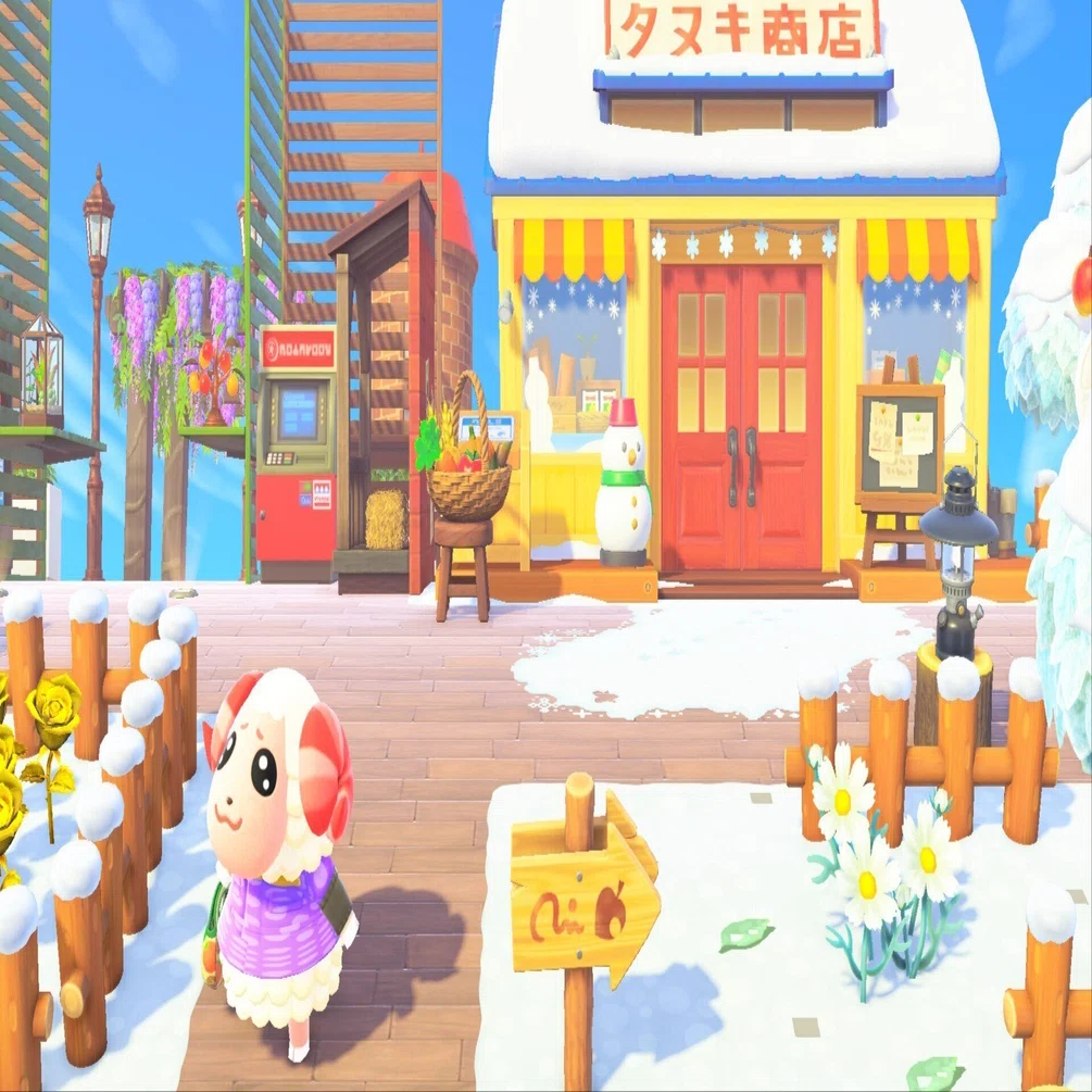 あつ森 島クリエイト たぬき商店の周り編｜ピクトさん