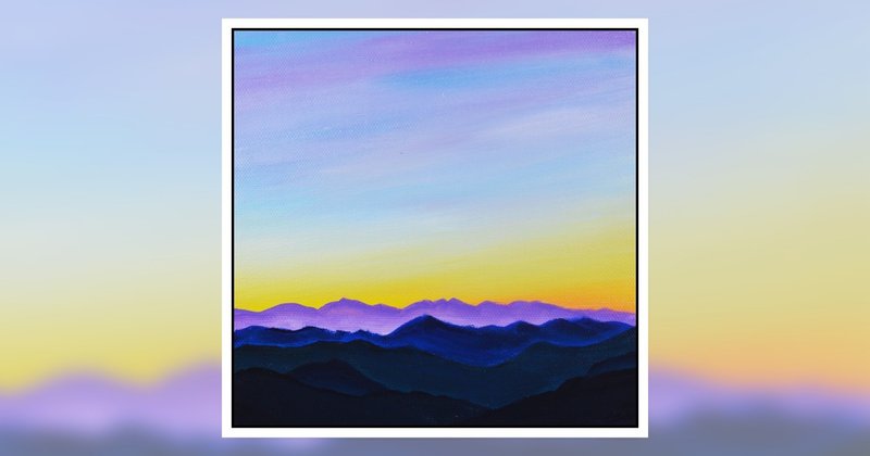 アクリル絵の具を使用した 美しい空と山 の描き方 アクリル絵の具チュートリアル Junya Art Note