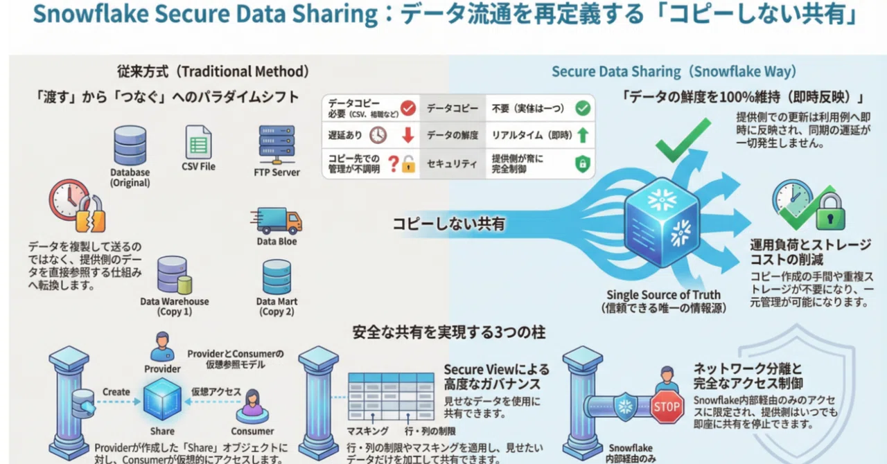 Snowflake Secure Data Sharingとは何か？“コピーしない共有”という発想 🔄｜Mellow Launch