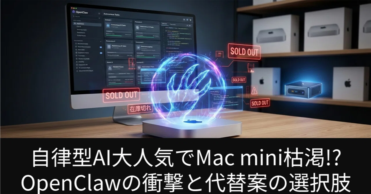 2026年最新】自律型AI「OpenClaw」でMac miniが世界中で品薄に！？次