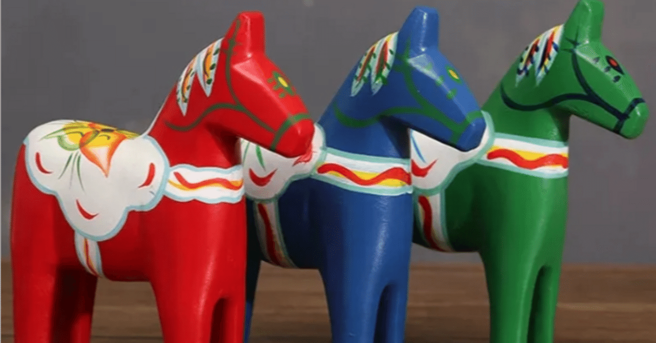 木製置物 動物 馬 伝統工芸 ダラハース 木製置物セット｜木彫り置物で