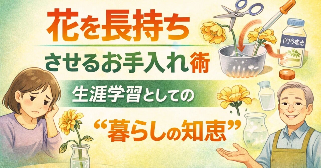 テレビを見て学んだ「花を長持ちさせるお手入れ術」 ― 生涯学習として