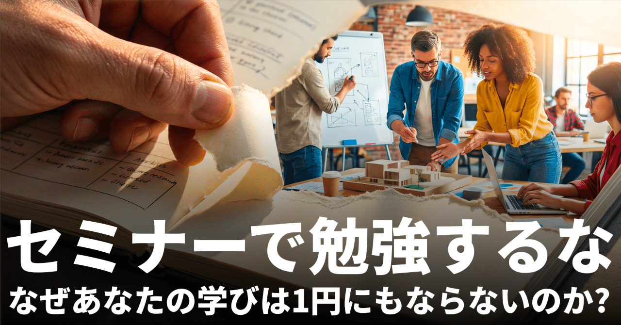 「セミナーは勉強の場」という大いなる誤解：なぜあなたの学びは1円にもならないのか？