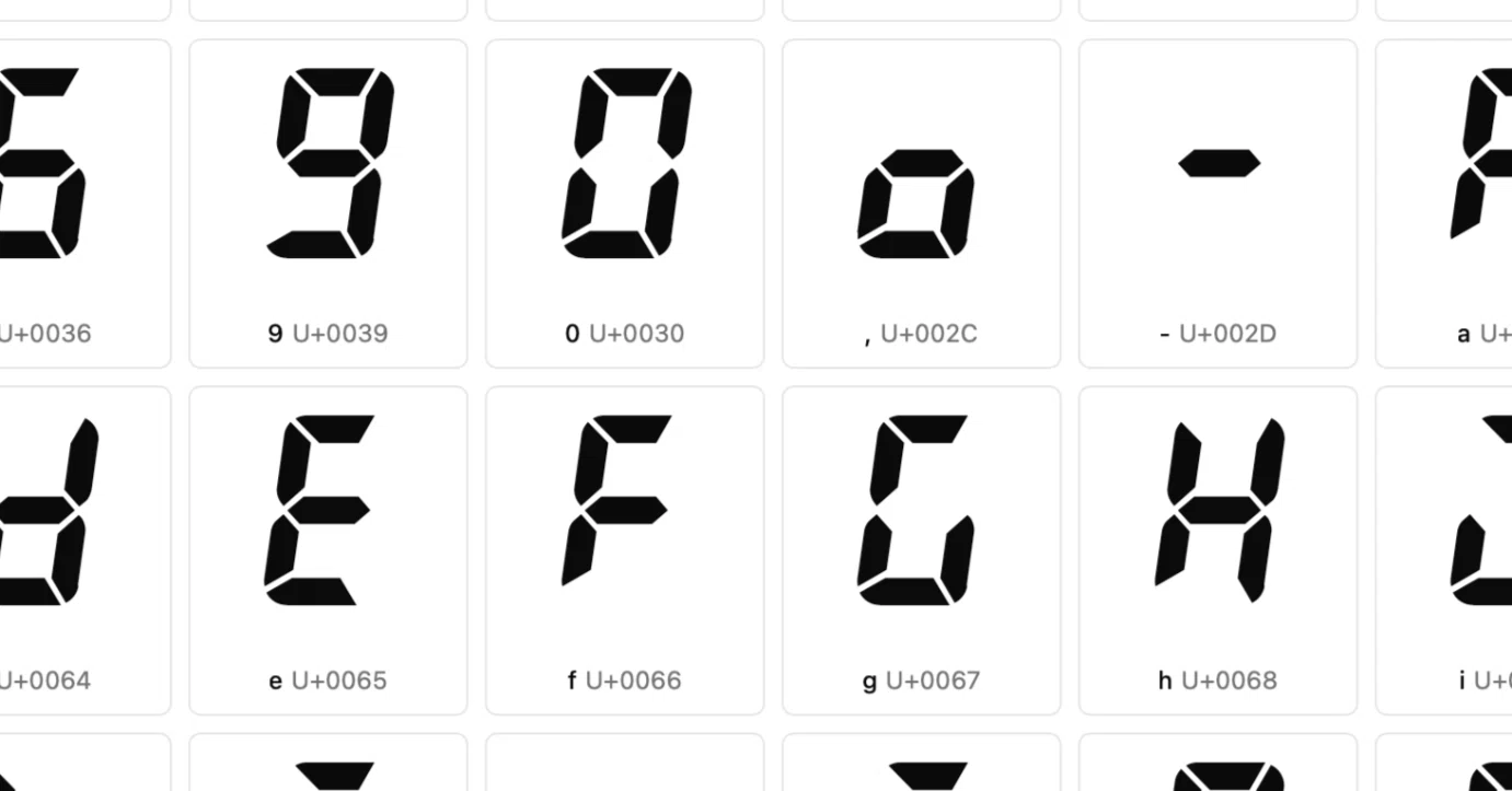 7セグメント fontを作った｜nkymsyk