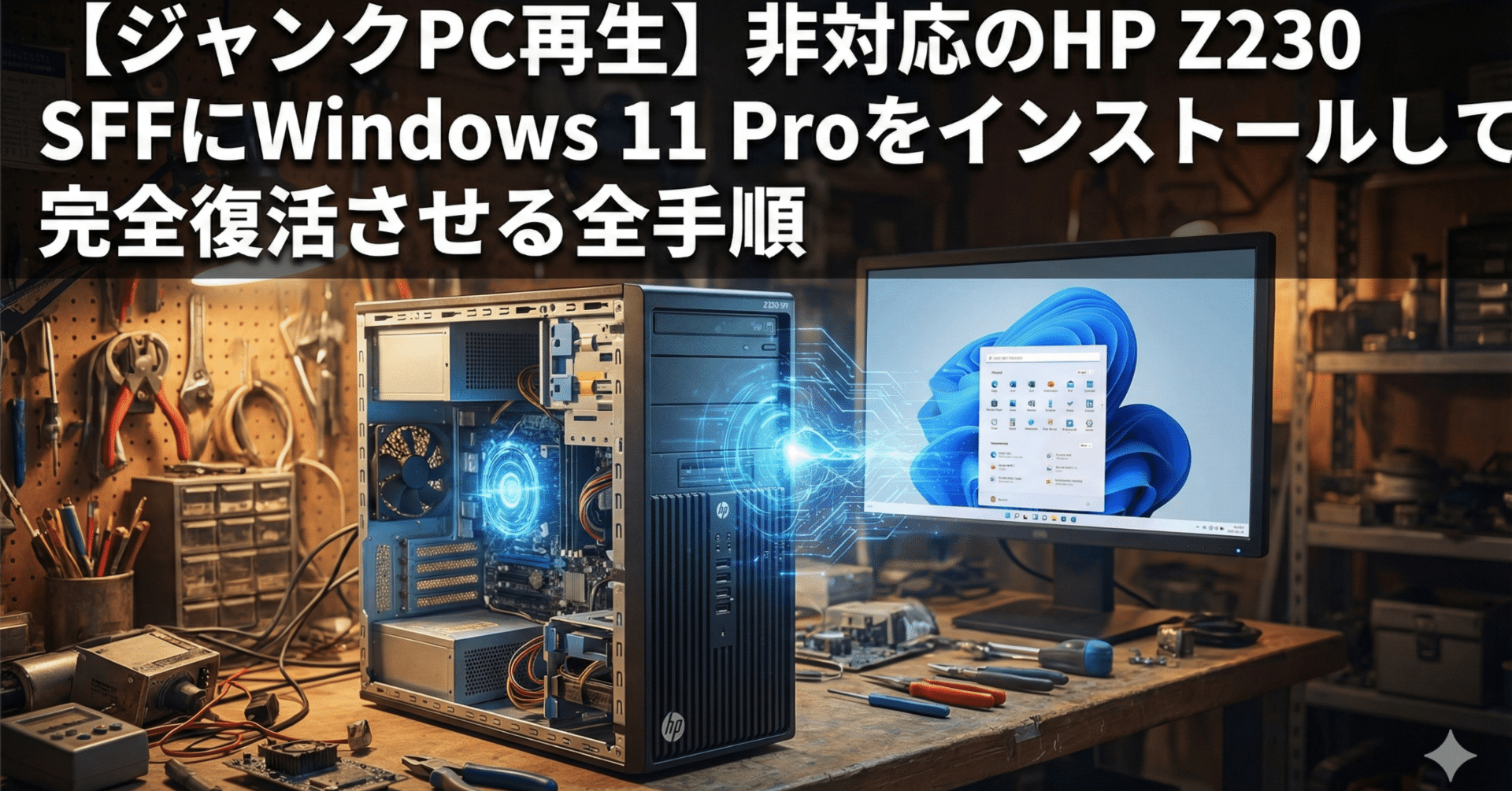 ジャンクPC再生】非対応のHP Z230 SFFにWindows 11 Proをインストール