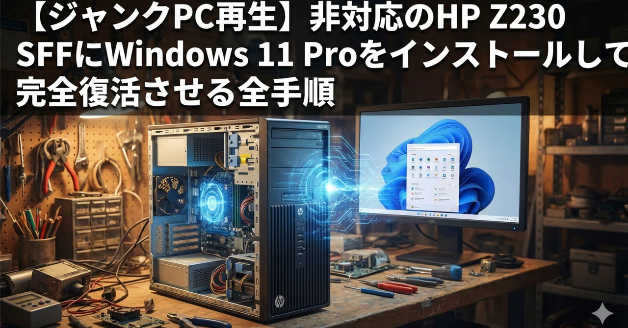ジャンクPC再生】非対応のHP Z230 SFFにWindows 11 Proをインストール