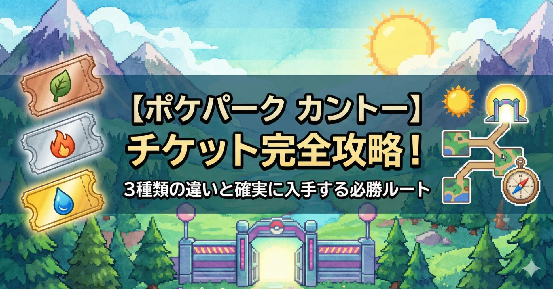 ポケパーク カントー】チケット完全攻略！3種類の違いと確実に入手する 