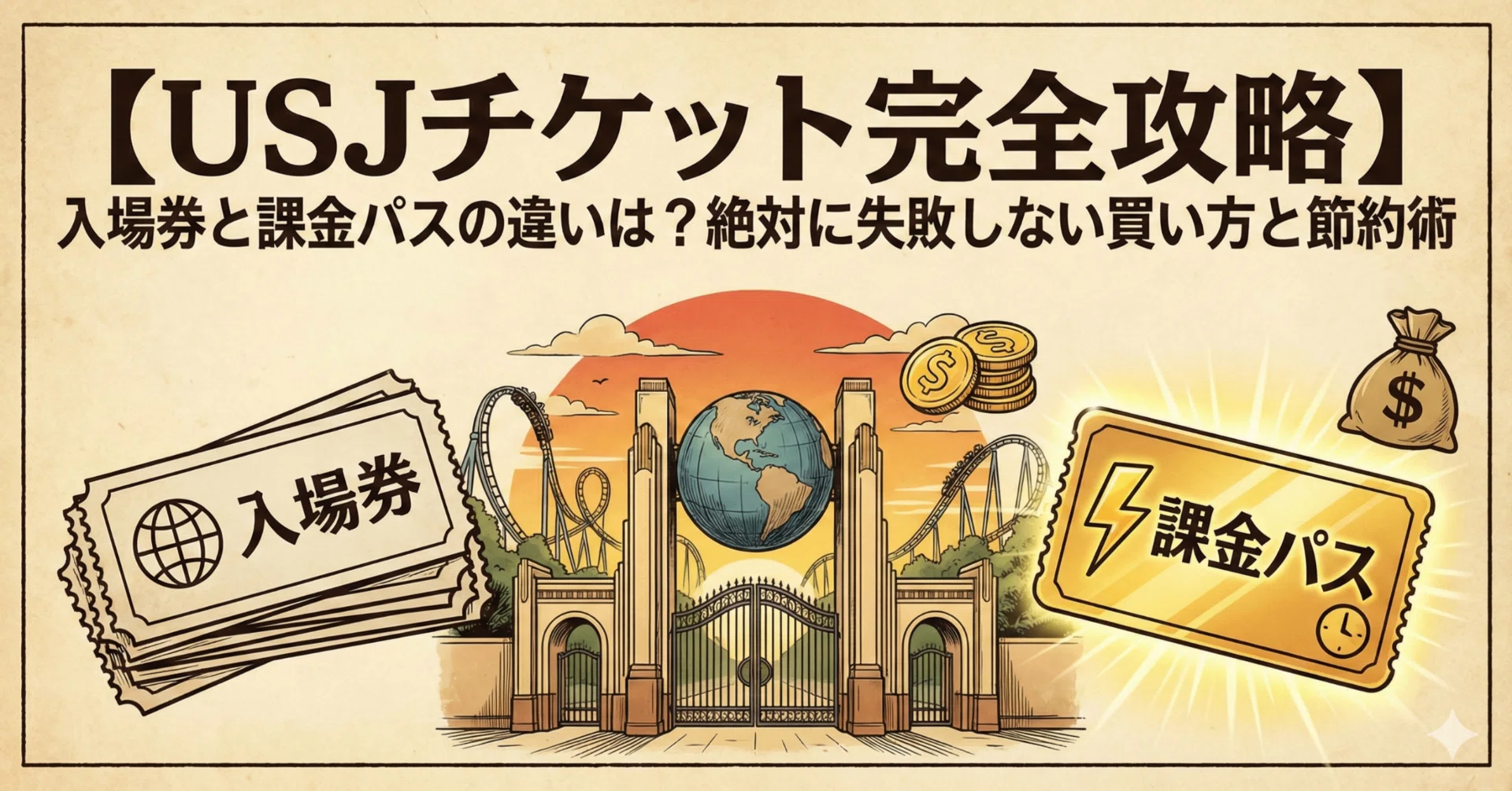 USJチケット完全攻略】入場券と課金パスの違いは？絶対に失敗しない 