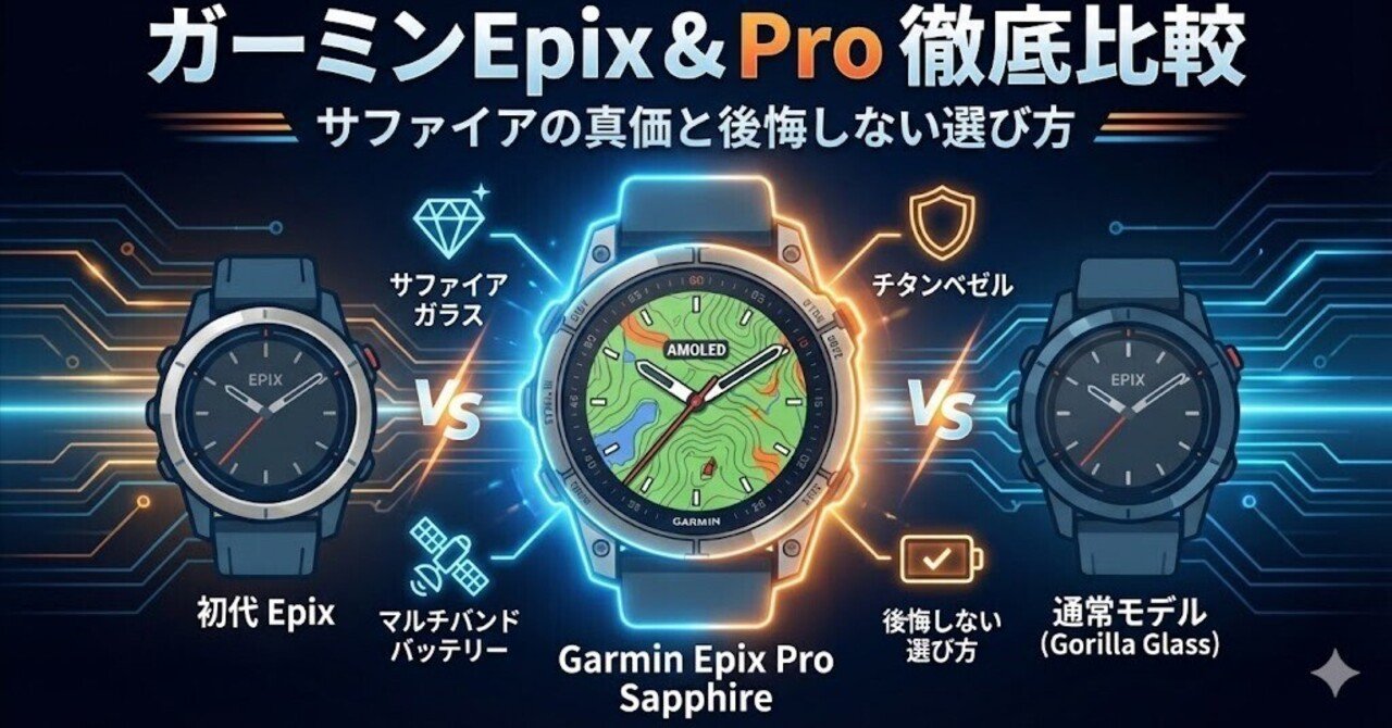 ガーミンEpixとProの違いは？サファイアのスペック比較と後悔しない