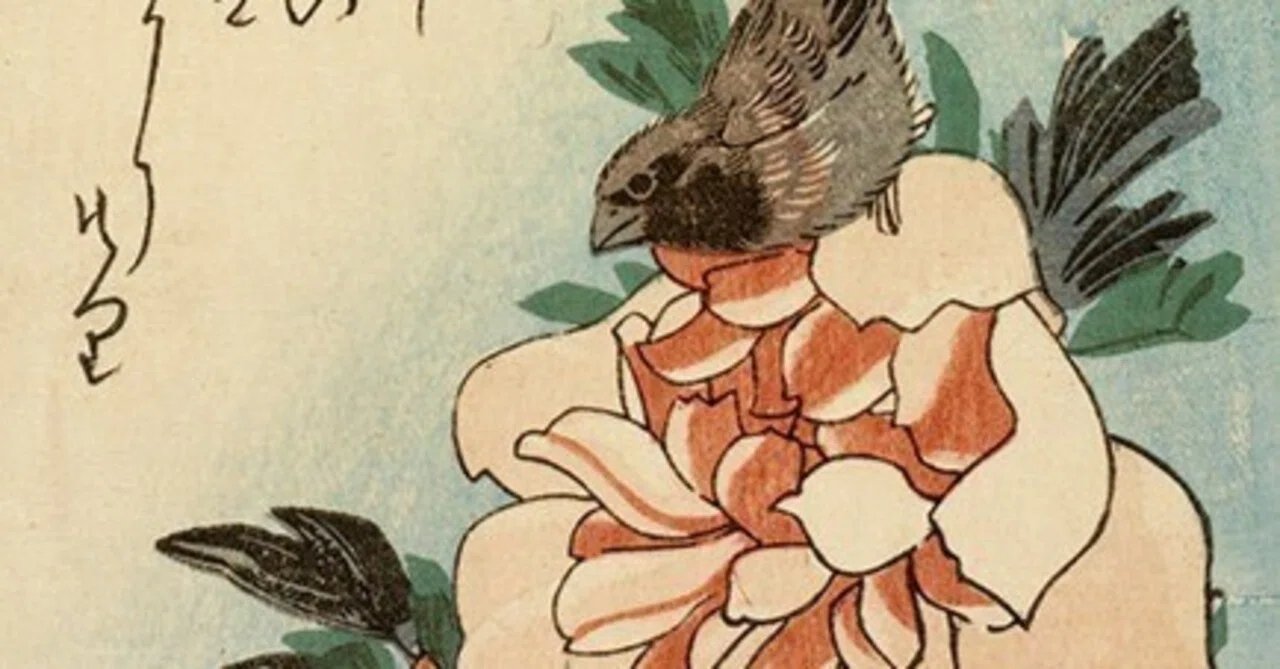 模写】【一灯】c2950〈霞岳 他〉5名合作 花鳥画賛 十二ヶ月花鳥図