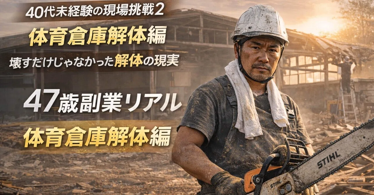 40代未経験の現場挑戦②｜体育倉庫解体編｜壊すだけじゃなかった解体の