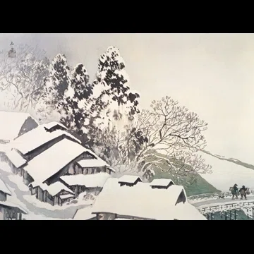 日本の良き風景。心温まる❤️_#川合玉堂_#古駅雪後｜クボジュン