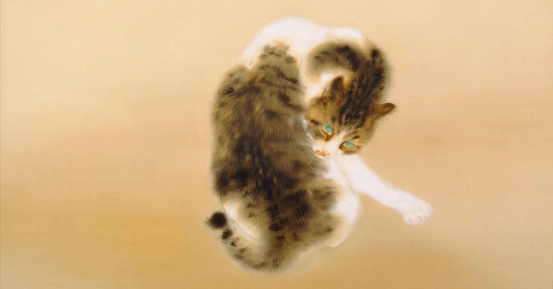 究極の「もふもふ」と、射抜くようなエメラルド。竹内栖鳳『斑猫』。猫