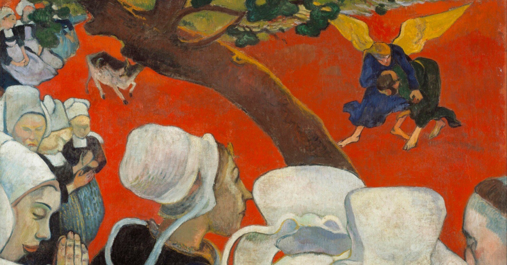 真っ赤な大地に宿る、魂の幻視。ポール・ゴーギャン『説教あとの幻視