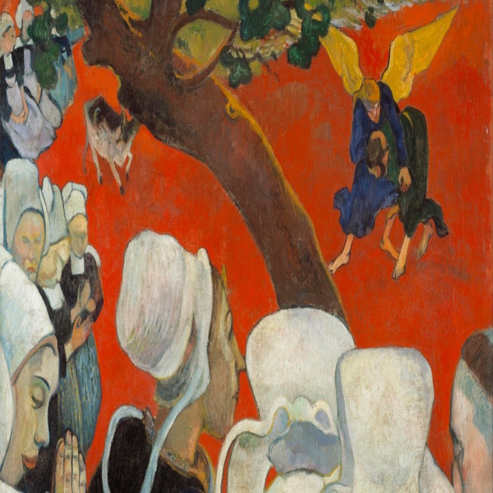 真っ赤な大地に宿る、魂の幻視。ポール・ゴーギャン『説教あとの幻視