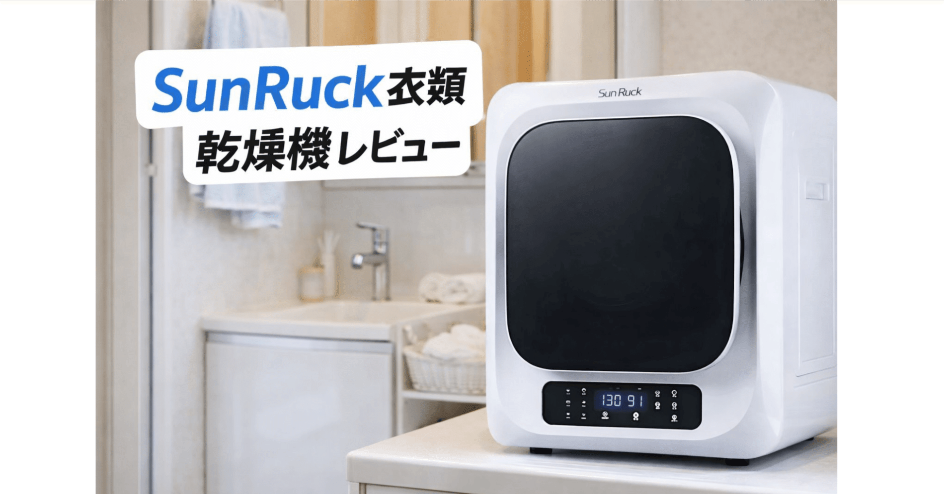SunRuck衣類乾燥機レビュー｜小型乾燥機の実力は？電気代・音・設置の