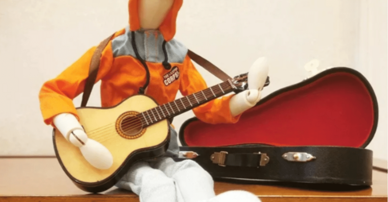 人形の置物 ギフト ギターを弾く木製アーティスト人形｜木彫り置物で