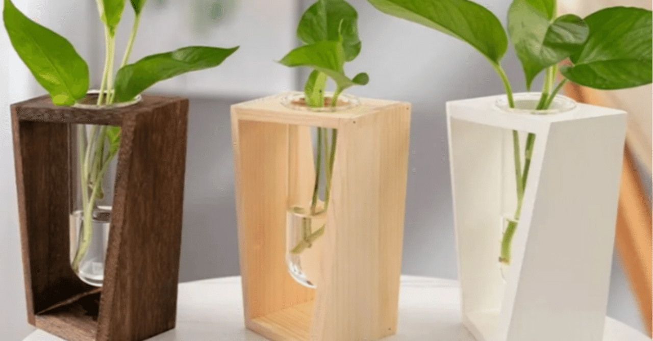 木製卓上飾り 花瓶 置物 水耕栽培花瓶 インテリア小物｜木彫り置物で