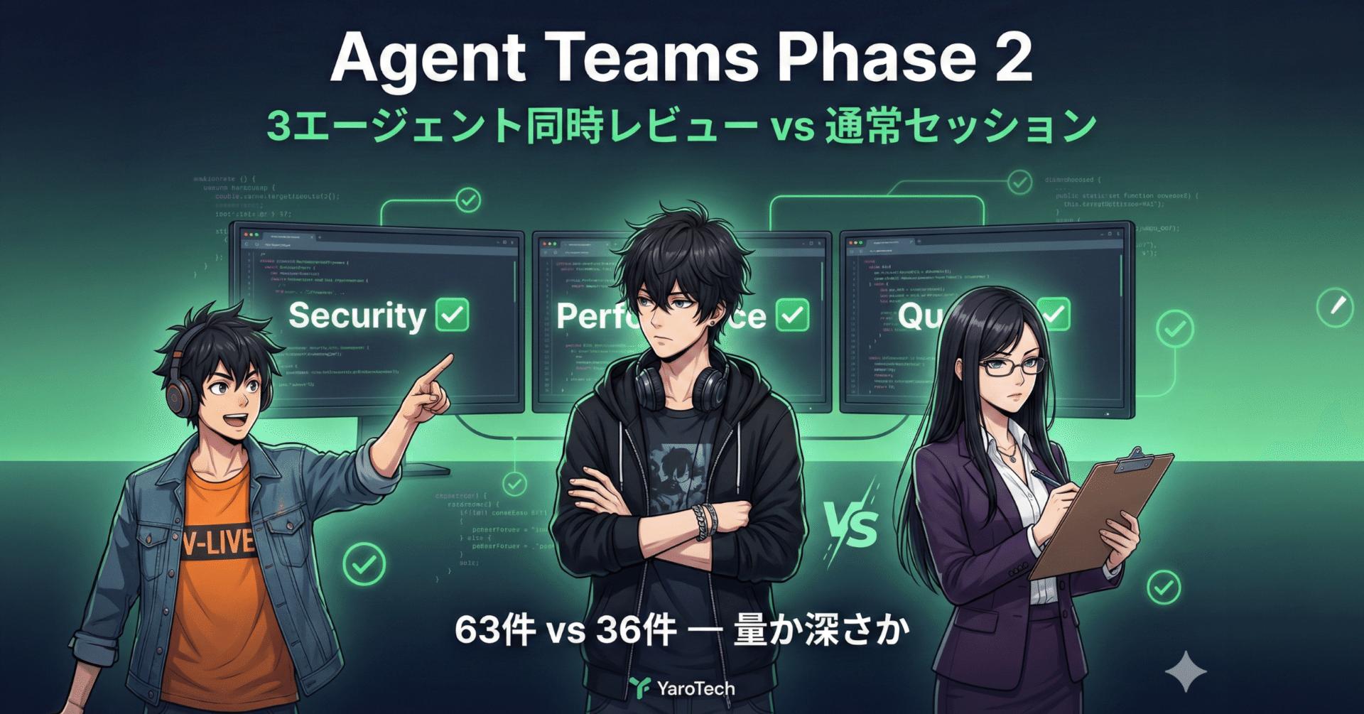 Agent Teams Phase 2実践！3エージェント同時レビューvs通常セッション