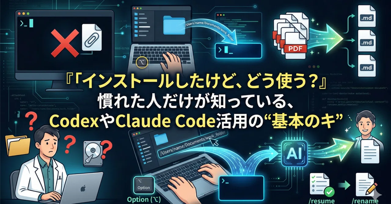 「インストールしたけど、どう使う?」慣れた人だけが知っている、CodexやClaude Code活用の“基本のキ”|Dr_G's note