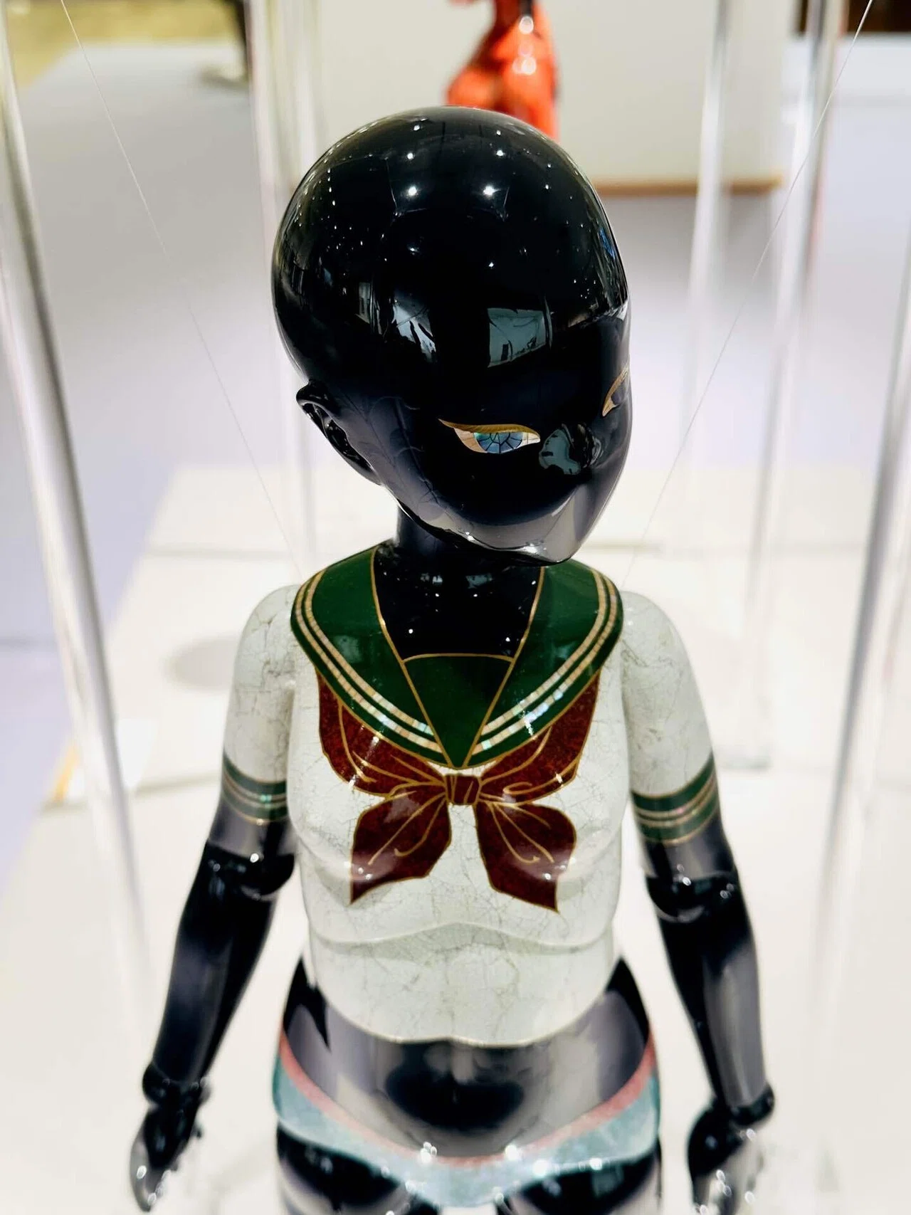 漆芸家 黒澤理菜「更紗」漆彩パネル 28cm角 真作 現代工芸 落款有 黒沢理菜漆芸展｜YK_ukasagi