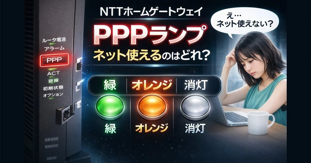 NTTホームゲートウェイのPPPランプの点灯の違いについて｜IP実践道場