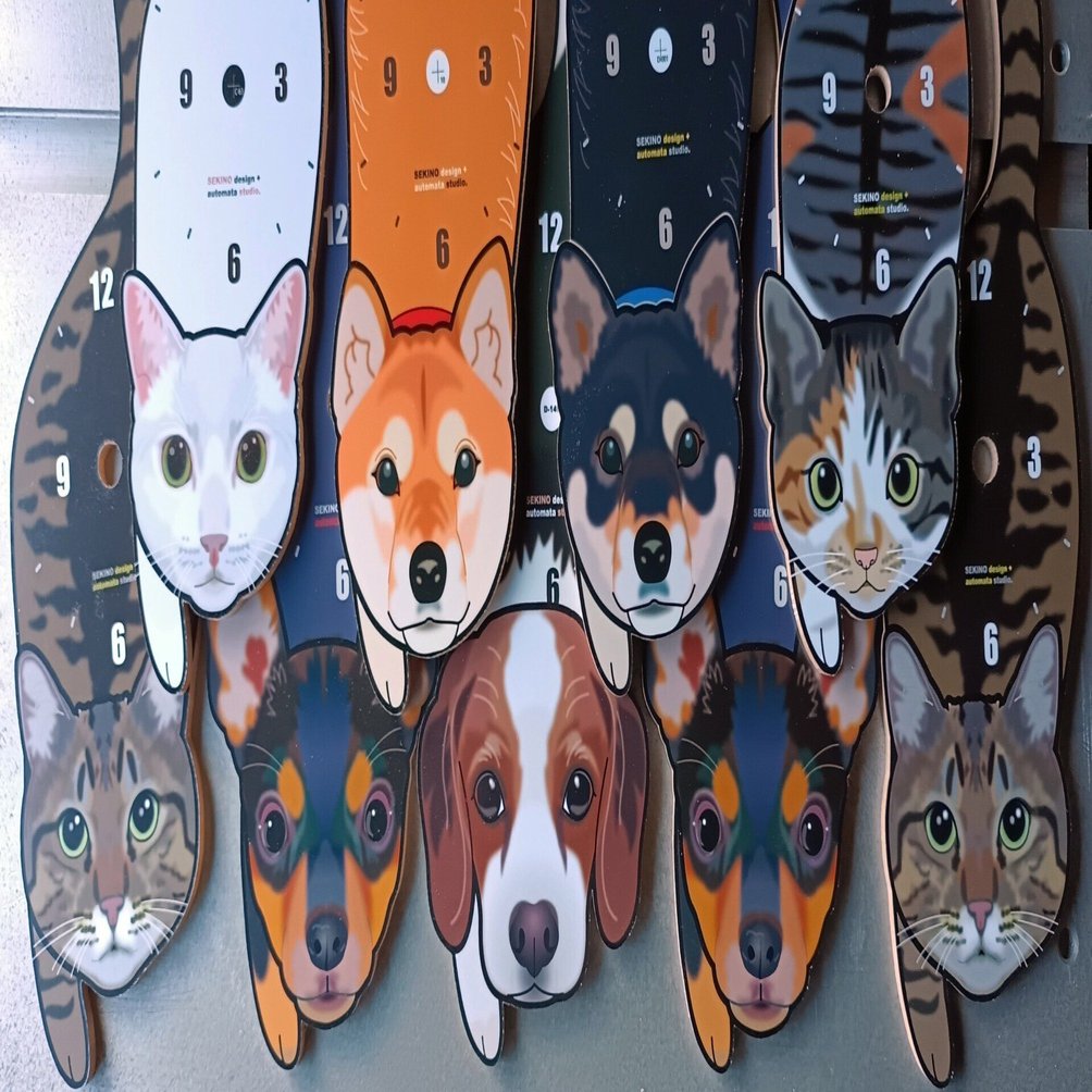 作品紹介｜ペットの振り子時計-黒柴｜関野絡繰堂｜note since2014