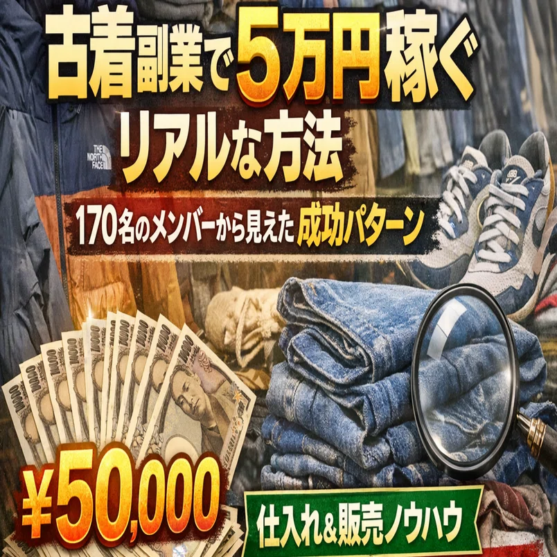 古着副業で月5万円稼ぐリアルな方法｜170名のメンバーから見えた成功