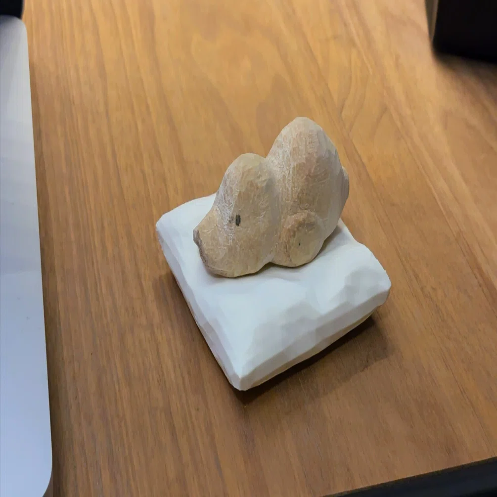 木彫りのアヒルに「専用座布団」を作ってあげたくて、流行りの技術を