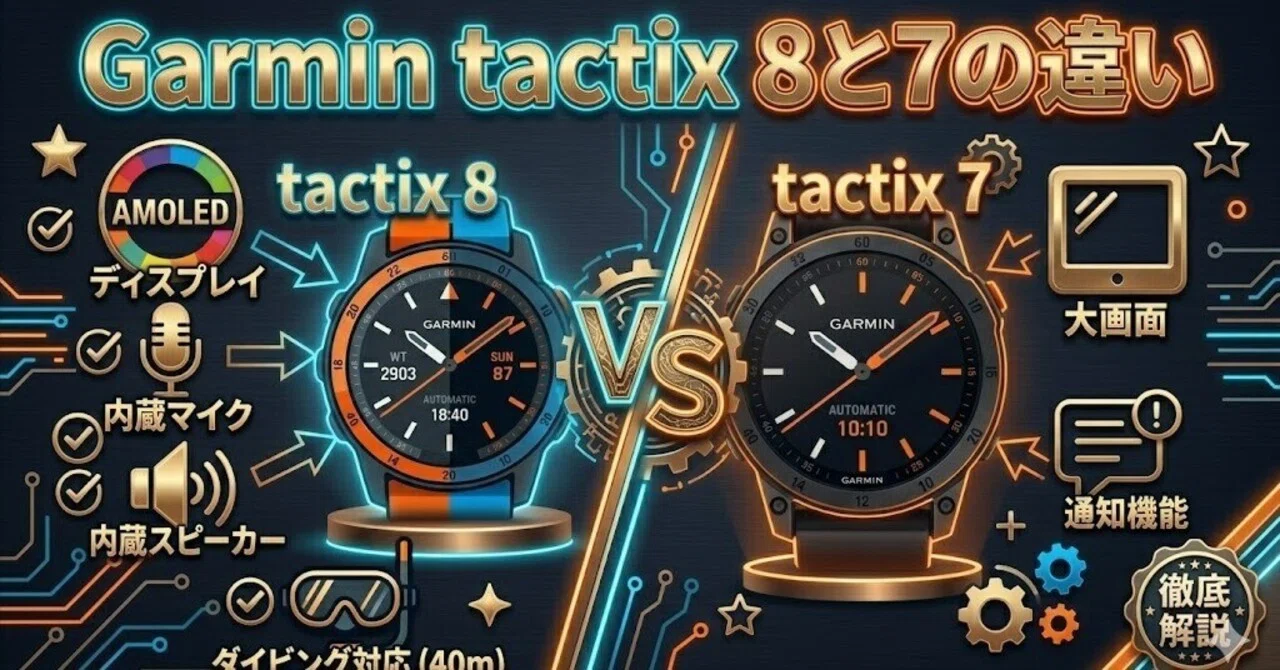 Garmin tactix 8と7の違いは？セラコートの実力比較と後悔しない選び方