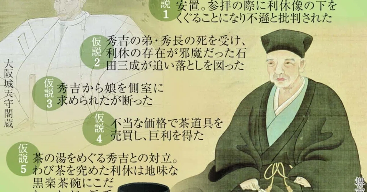 千利休切腹】1591年2月28日千利休が秀吉の命により京・葭屋町の邸で
