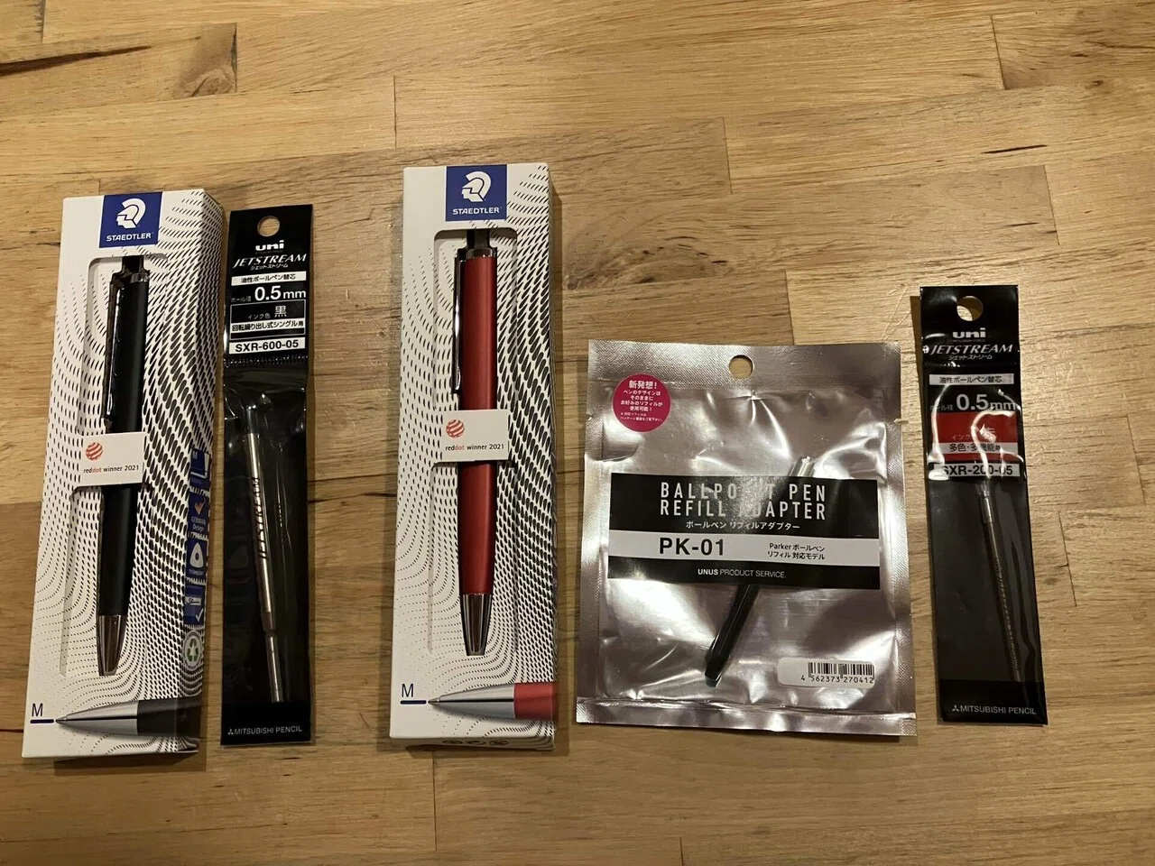 ボールペンの赤ジェットストリーム化 ステッドラートリプラス・LAMY