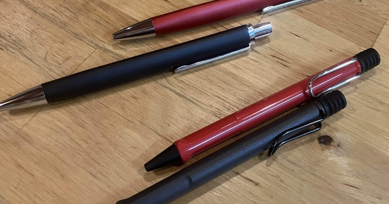 ボールペンの赤ジェットストリーム化 ステッドラートリプラス・LAMY