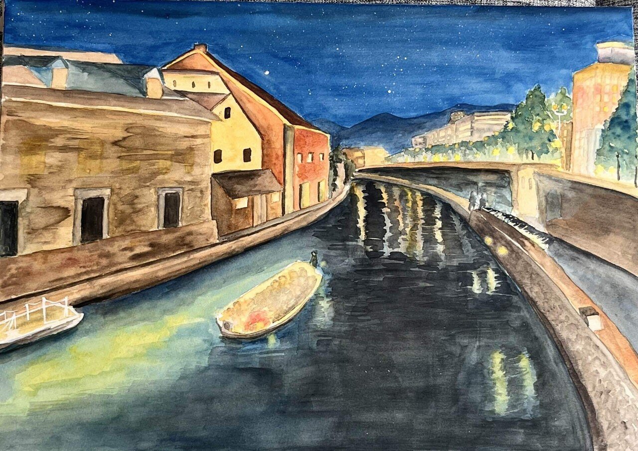 夜の小樽運河｜ロクナミ