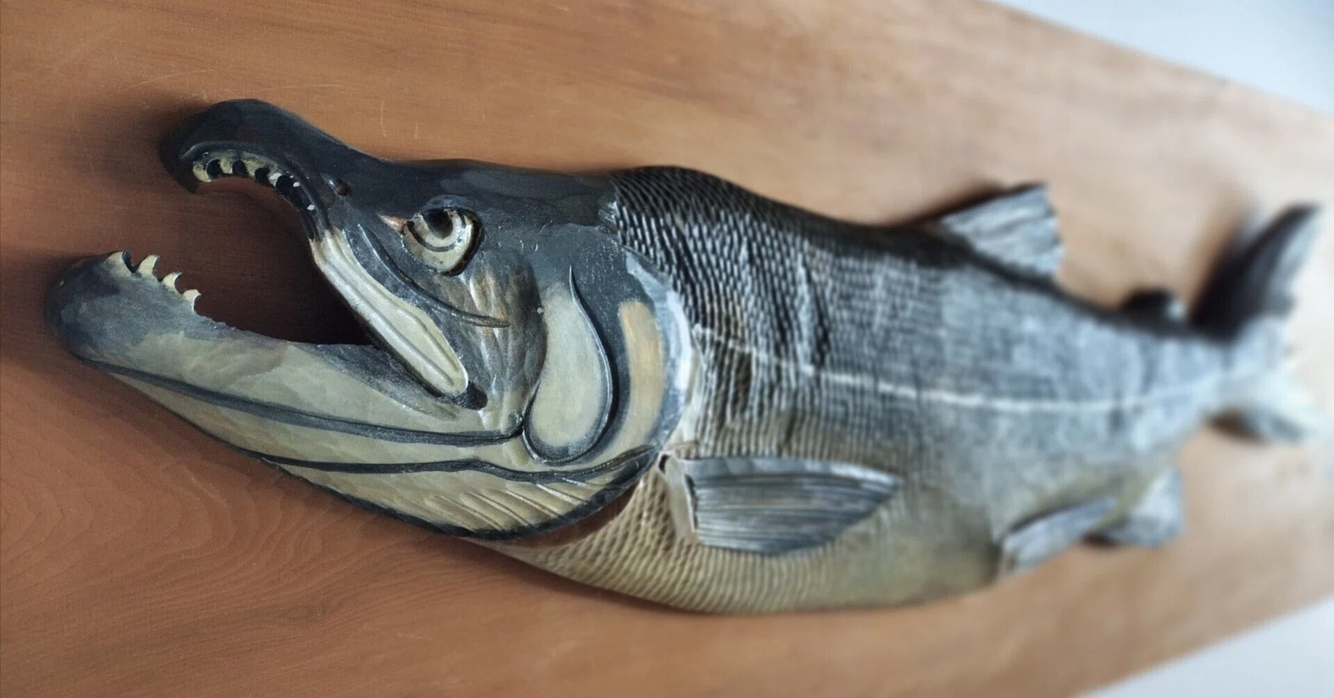 木彫り 鮭 置物 約60cm 千瓢彫 民芸品 魚 オブジェ 木製 インテリア 木彫り 鮭 置物 約60cm 千瓢彫 民芸品 魚 オブジェ 木製 インテリア