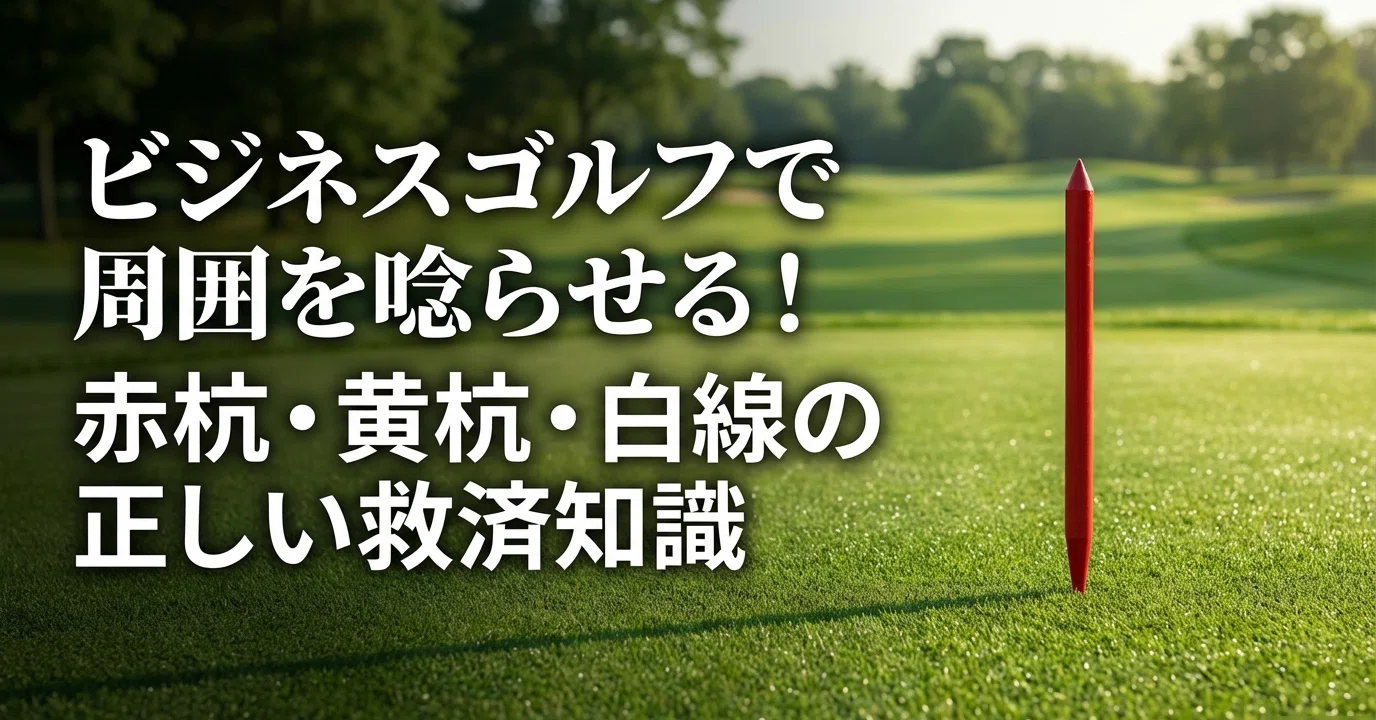 ビジネスゴルフで周囲を唸らせる！赤杭・黄杭・白線の正しい救済知識